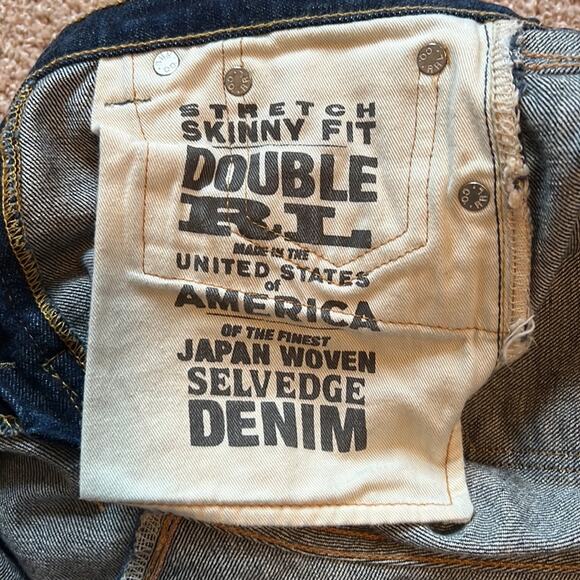 Ralph Lauren Double RL Stretch Skinny Fit Japan Woven Selvedge Denim 26 - Picture 10 of 13